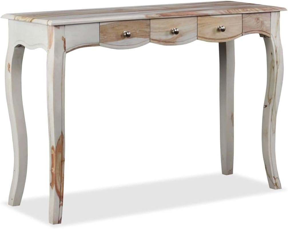 Console Table with 3 Drawers Solid Sheesham Wood 43.3