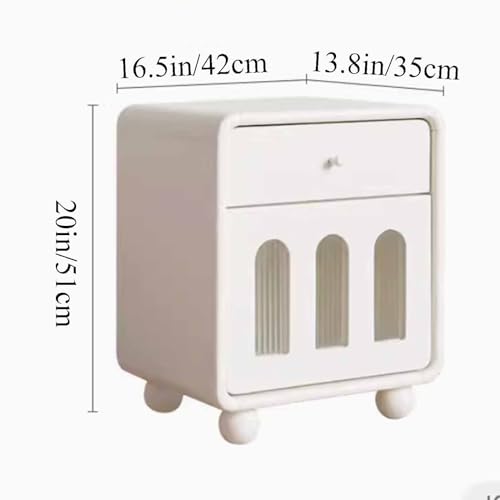 Rectangular Light Luxury Night Stand Premium Feeling Single Door Solid Wood Storage Side Table Simple Cream Style White Bedside Table Slim Nightstand