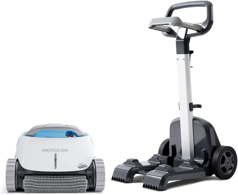 Dolphin Proteus DX4 Automatic Robotic Pool Vacuum Cleaner Includes Caddy for Easy to Transport and Storage, Ideal for In-Ground Pool up to 50 FT in Length