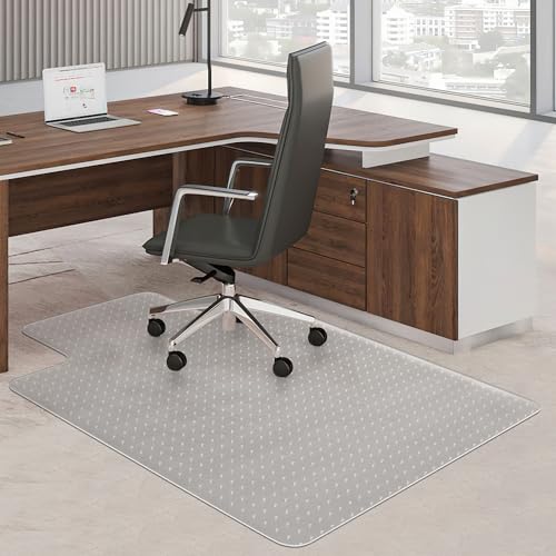 Office Chair Mat for Carpet, Easy Glide Plastic Floor Mat for Office Chair on Carpet, Thick and Sturdy Premium Quality Desk Chair Mats with Lip for Low Pile Carpet Floor（30