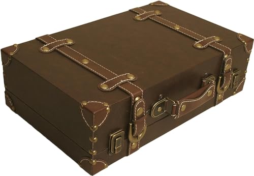 wald imports - Paperboard Suitcase -Decorative Storage Boxes - Suitcase for Decoration, Storage, and More (Brown)