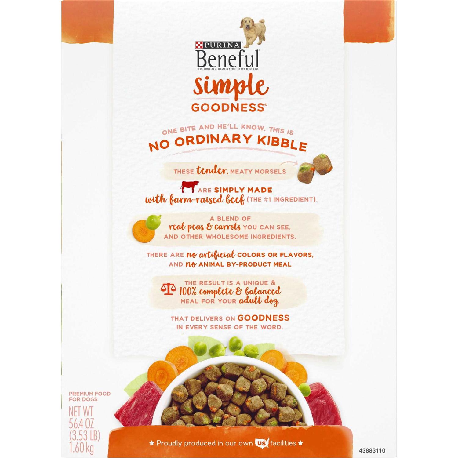 Purina Beneful Dry Dog Food Simple Goodness With Farm Raised - Pet Supplies online store