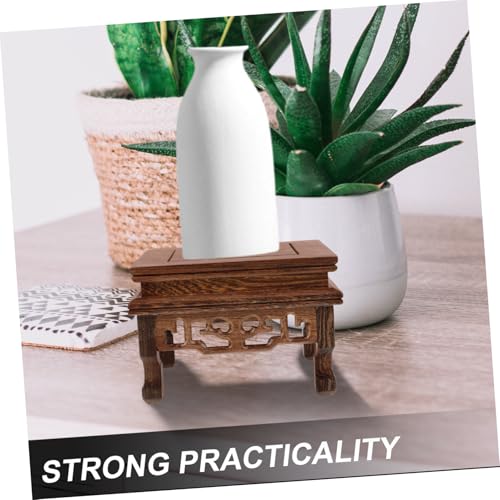 BESPORTBLE 2pcs Wooden Ornaments Mid Planter Stand Indoor Plant Stand Fishbowl Stand Vase Teapot Base Flowerpot Holder Flower Pot Base Bonsai Stand Planter Display Stand Plant Stool