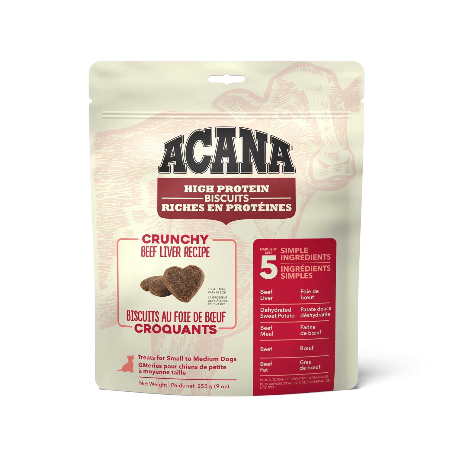 Acana Crunchy Biscuits High-Protein Beef Liver Recipe Dog Treats - Pet Supplies online store