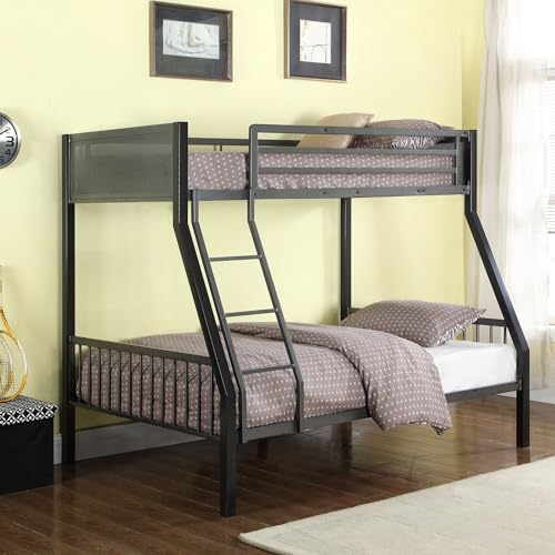 Coaster Furniture Black and Gunmetal Meyers Twin Over Full Metal Bunk Bed 460391