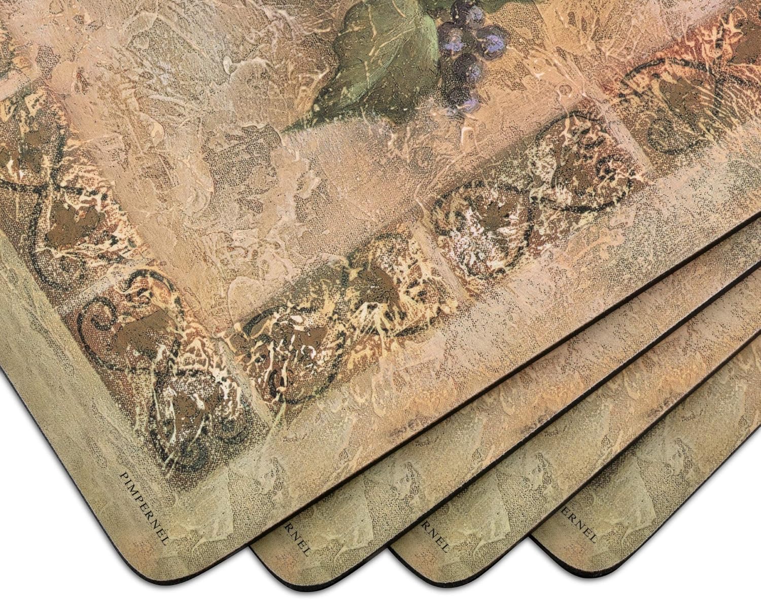 Pimpernel Tuscan Palette Collection Placemats | Set of 4 | Heat Resistant Mats | Cork-Backed Board | Hard Placemat Set for Dining Table | Measures 15.7” x 11.7”