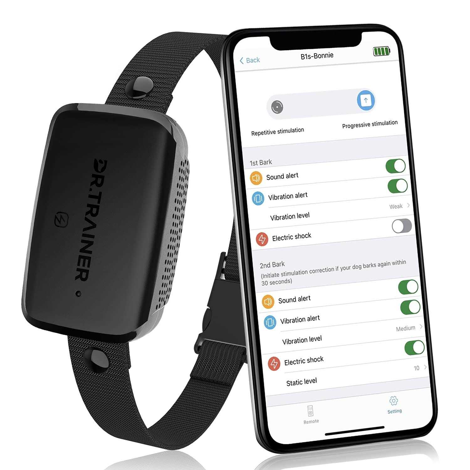 Dr.Trainer Bark Collar APP Control Waterproof Dog Collar Progressive Barking Custom - Pet Supplies online store