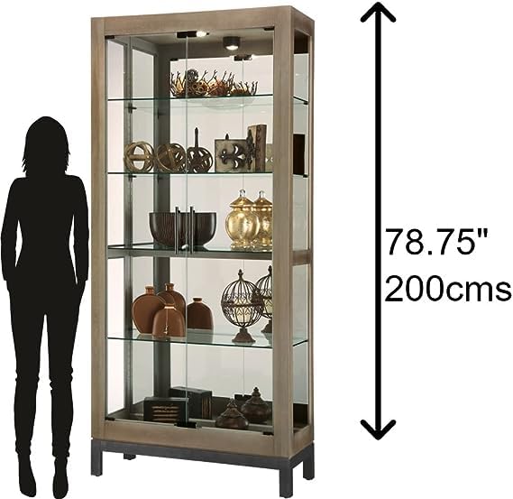 Howard Miller Hurwicz Curio Cabinet, Aged Grey