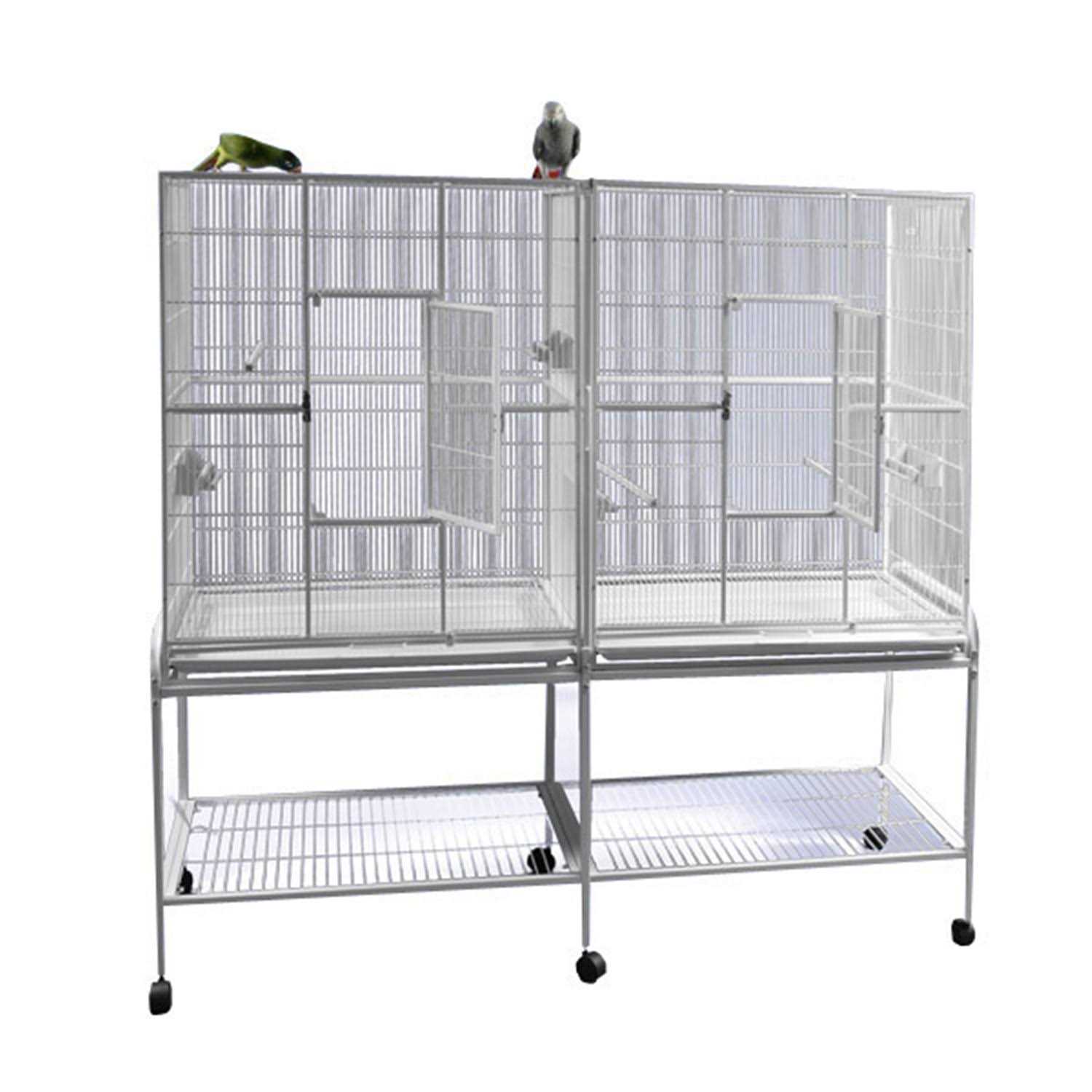 A E Double Flight Cage with Divider - Pet Supplies online store