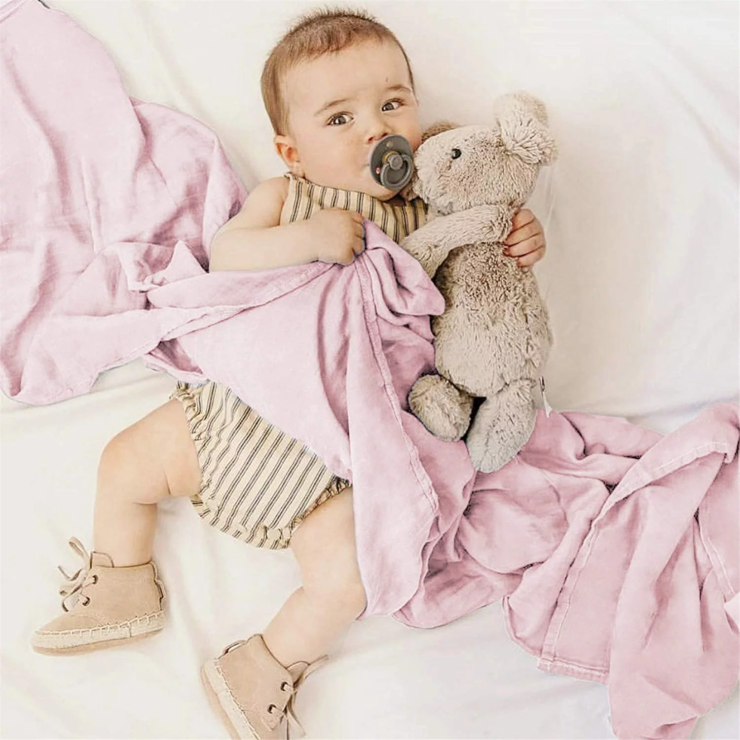 White Cuddle Buds Plush Lamb Blanket Toy QGM15950