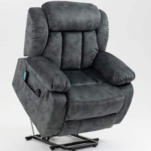 Oversized Power Lift Recliner Chair with Heat & Massage, Single Motor for Personalized Comfort, Ideal for the Elderly & Tall Individuals - Your Ultimate Living Room and Home Theater Companion!