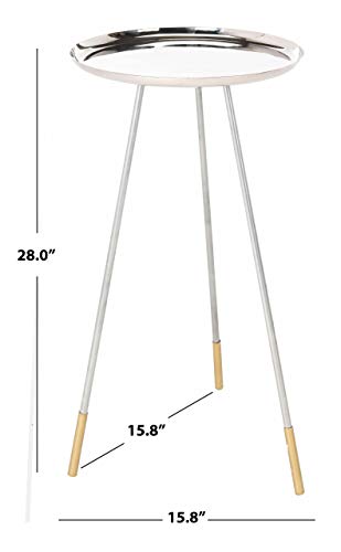 Safavieh Home Calix Silver and Gold Tripod Leg Side Table