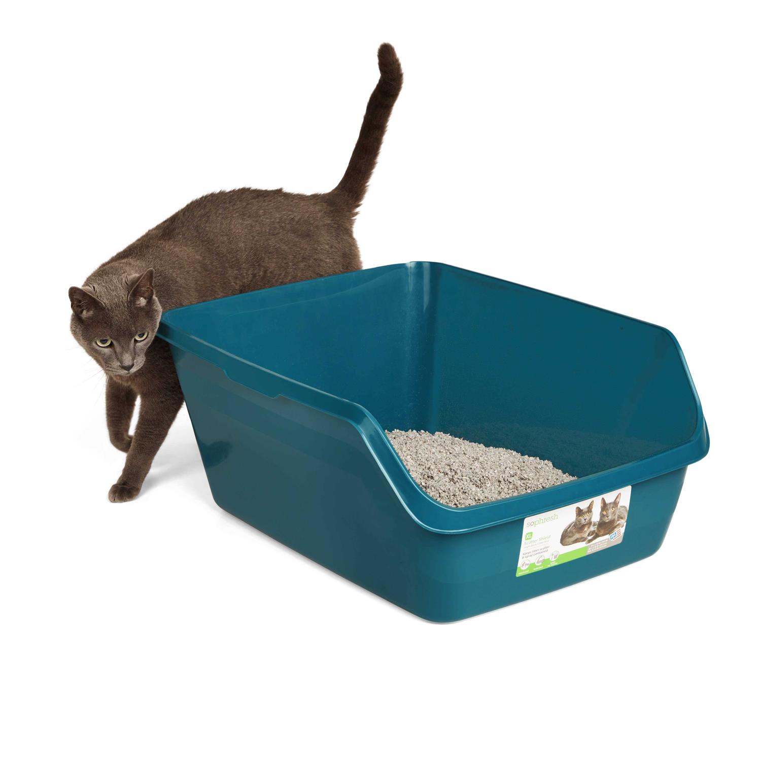 So Phresh Scatter Shield High-Back Litter Box - Pet Supplies online store
