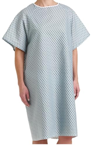 Petite Patient Gowns | 3 White + 3 Blue | Back Tie Closures - 6 Count