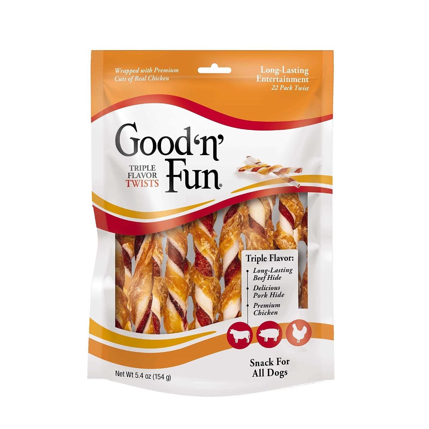Good 'n' Fun Triple Flavor Twists - Pet Supplies online store