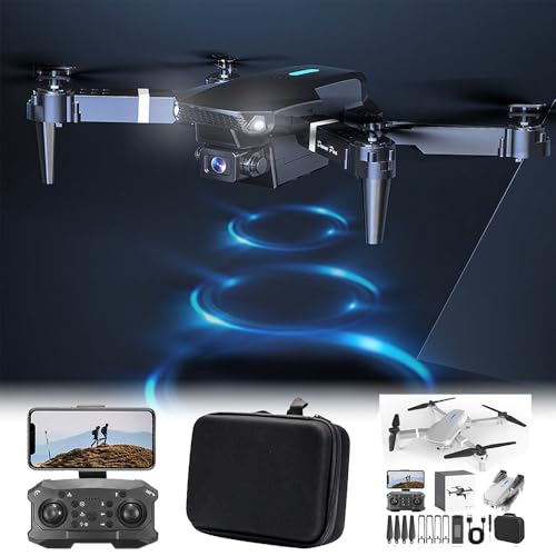 Drone With 1080P HD FPV Camera Remote Control Toys Gifts For Boys Girls With Altitude Hold Headless Mode Start Speed Adjustment (Black)