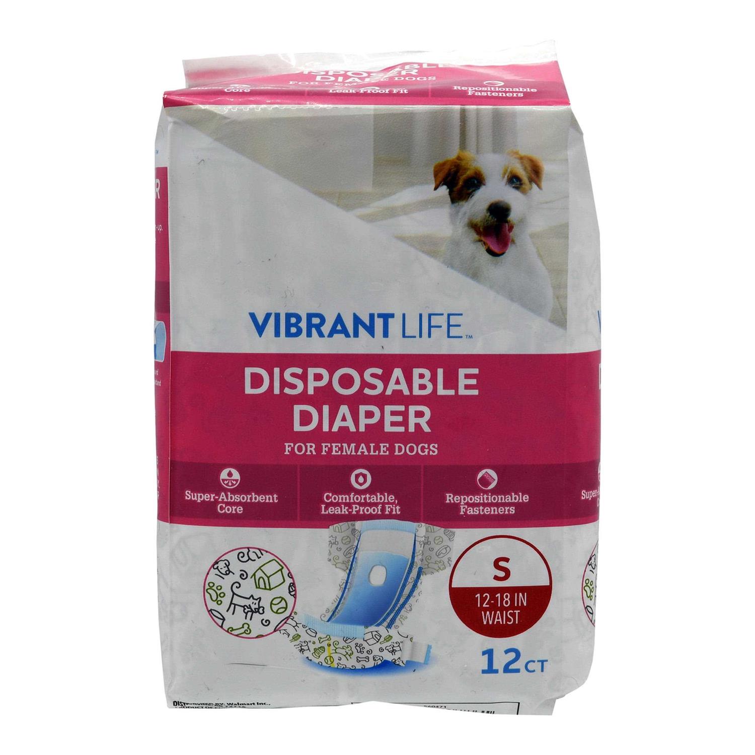 Vibrant Life Disposable Diapers for Female Dogs - Pet Supplies online store