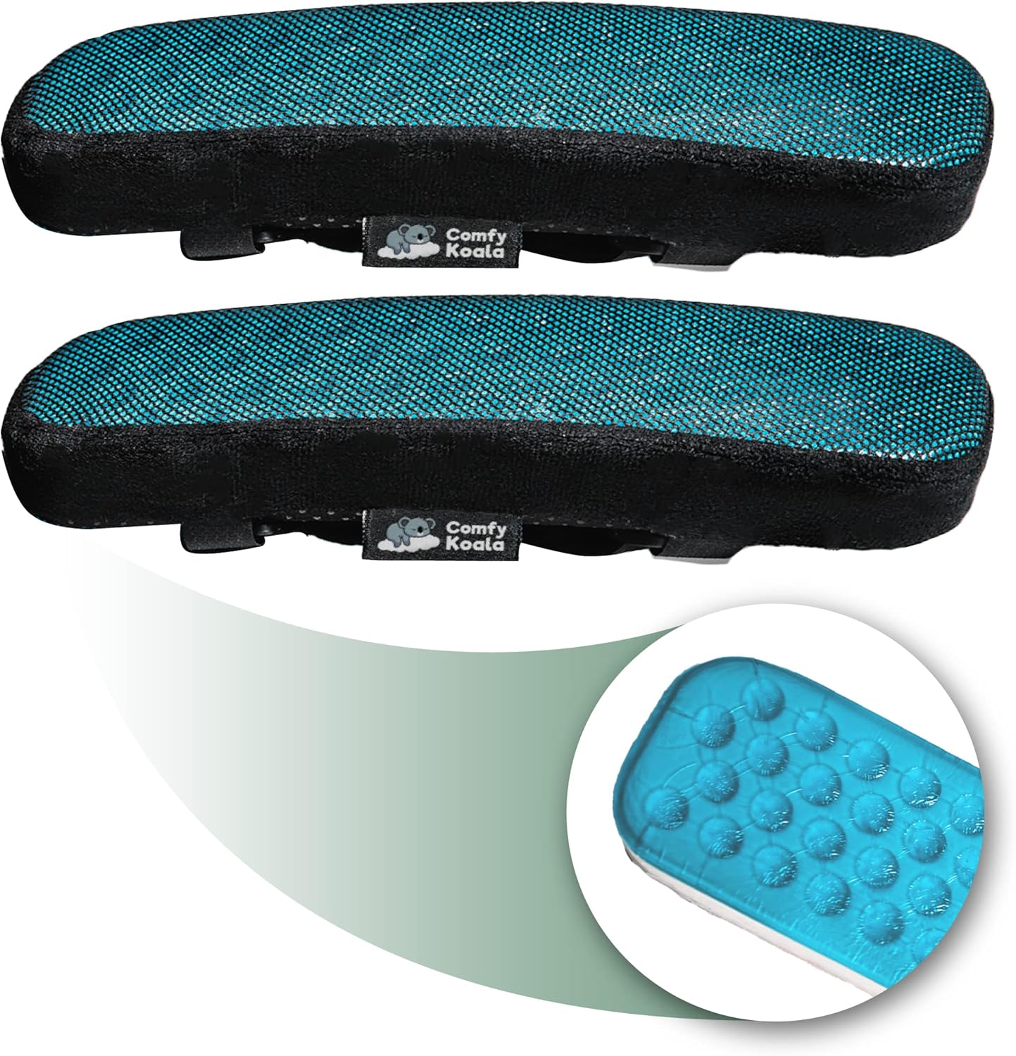 Memory Foam Armrest Pads - Office Chair armrest Pads with Cooling Gel - wheelchair armrest covers - Gaming Chair Arm Cushions Pads -Computer Chair Arm Covers - Desk Chair Elbow Pillow