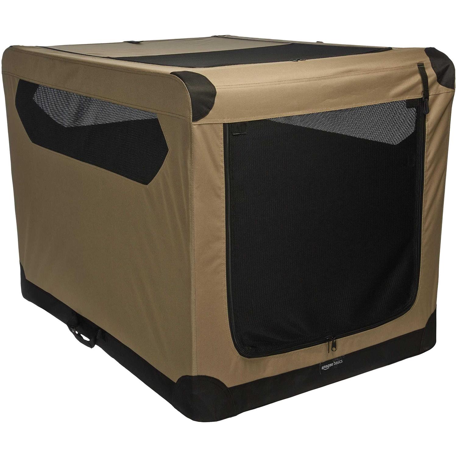 Amazon Basics 2-door Soft-sided Folding Travel Crate Dog Kennel - Pet Supplies online store