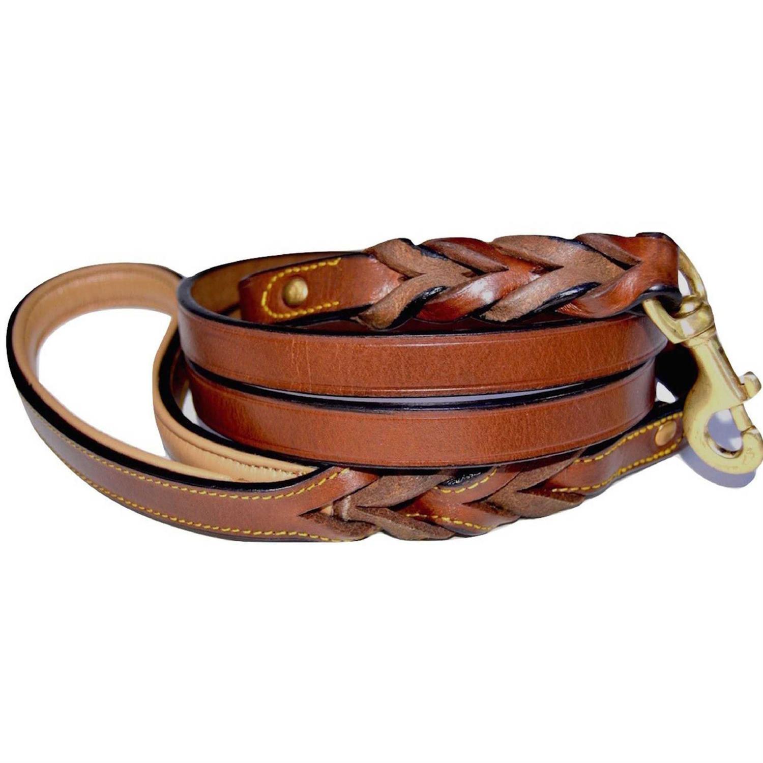 Soft Touch Collars Leather Braided Dog Leash - Pet Supplies online store