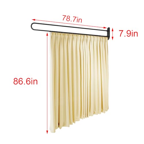 1 Set Room Divider Curtains for Hospital Beauty Clinic Between Beds, Tall 2m Privacy Partitions Cubicle Curtain/Drapes Panels with U Shaped Rail Metal Support Track, Modern Area Separator Screen