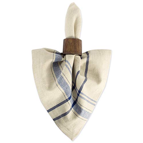 Pre de Provence French Stripe Dining Table Collection Farmhouse Style Napkin Set, 20x20 Inches, Balsam Green, 6 Piece