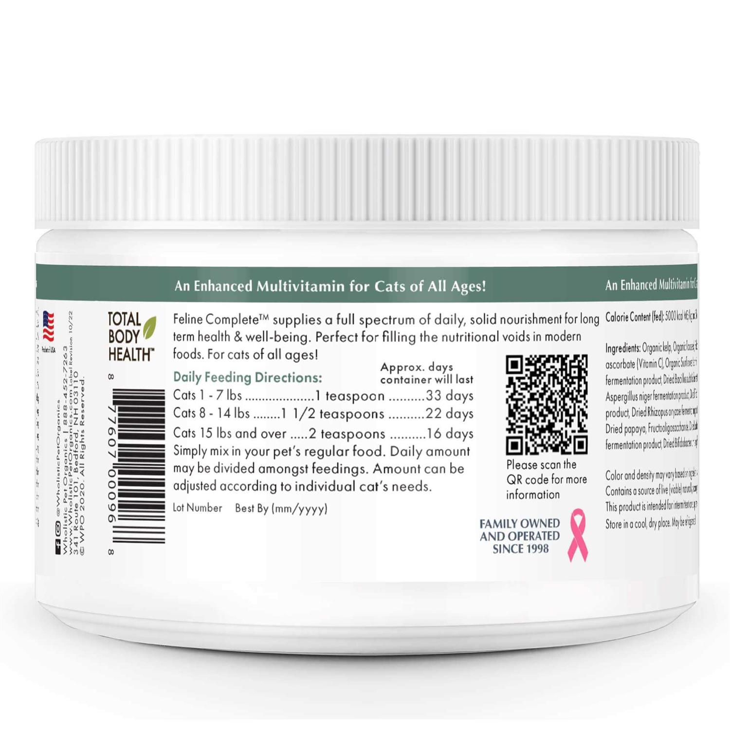 Wholistic Pet Organics Feline Complete Cat - Pet Supplies online store