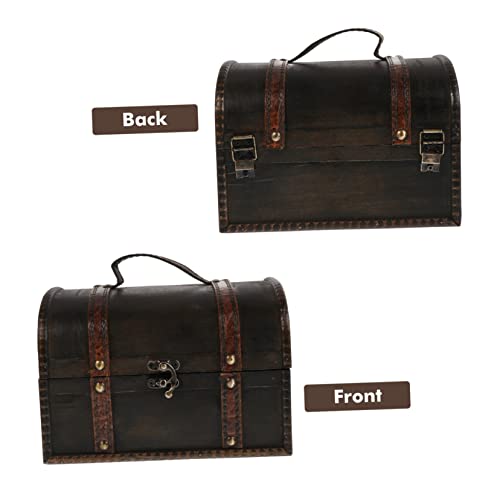 ABOOFAN 3pcs Storage Box Grey Decor Storage Chest Dragon Apothecary Cabinet Storage Trunk Treasure Jewelry Chest Wooden Crates Wood Crate Vintage Decor Wooden Case With Lock Tray