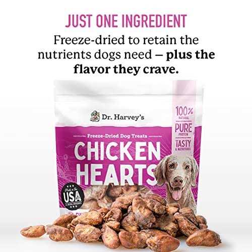 Dr. Harvey's Chicken Hearts Freeze Dried Training Dog Treats with Real Chicken Hearts for Dogs - Pet Supplies online store