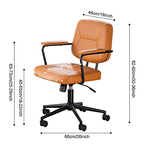 Ergonomic with Wheels,Executive Pu Leather Desk Chair Mid Back Modern Computer Chair,Comfy Reclining Gaming Chair Vintage Swivel Chair