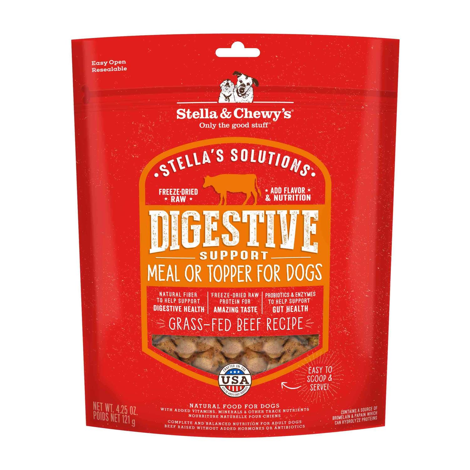Stella & Chewy's Solutions Digestive Boost Beef Freeze-Dried Dog Food - Pet Supplies online store