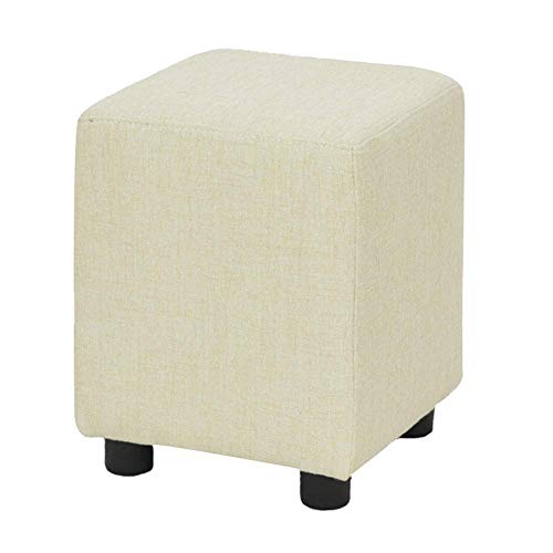 Footstool Ottoman Padded Footstool Shoes Stool Vanity Stool Square Fabric Sofa Stool Footrest Home Decorative Living Room, 2 Colors (Color:Green,Size:35X35X44CM)