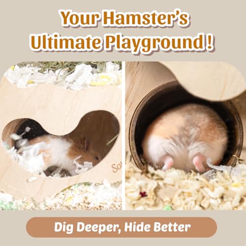 Extra Large Rabbit Hideout and Castle - Easy to Assemble Wooden Rabbit Houses and Hideouts with Ramps and Tunnels Bunny Castle and Rabbit House for Rabbits to Hide and Play Indoor