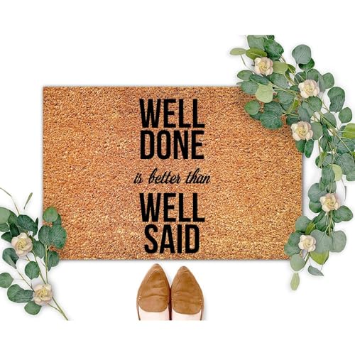 We Pass in The Day of Your Wrath Coir Mat Rectangular Door Mats Farmhouse Motivational Quote Durable Coir Non Slip Mat for Front Door High Traffic Areas 16x24 Inch
