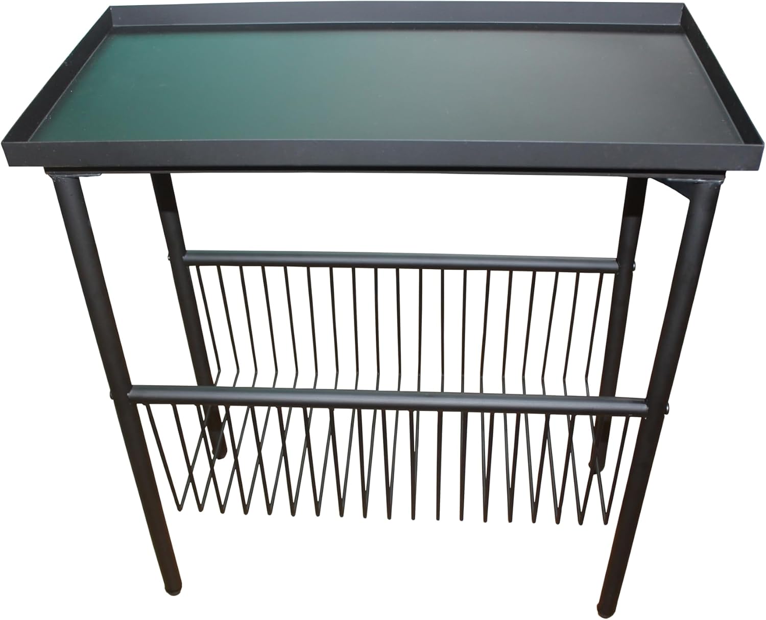Square Side Table,Bedside Table Waterproof,Coffee Table with Matte Black Tray Top,4 Legs,Small Metal End Table for Bedroom,Living Room,Balcony,Outdoor(Black)