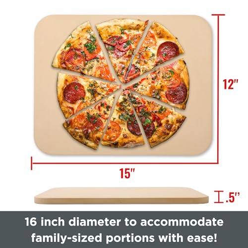 BIRDROCK HOME Pizza Stones for Oven Baking | Indoor or Outdoor 16'' (Round)