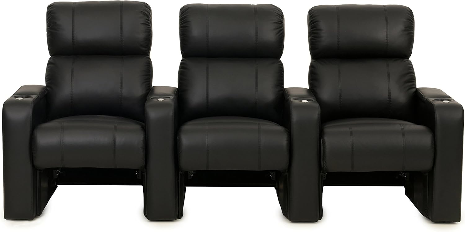 Octane Seating Jet ZR600 Home Cinema Chairs - Black Bonded Leather - Accessory Dock - Straight Row 3