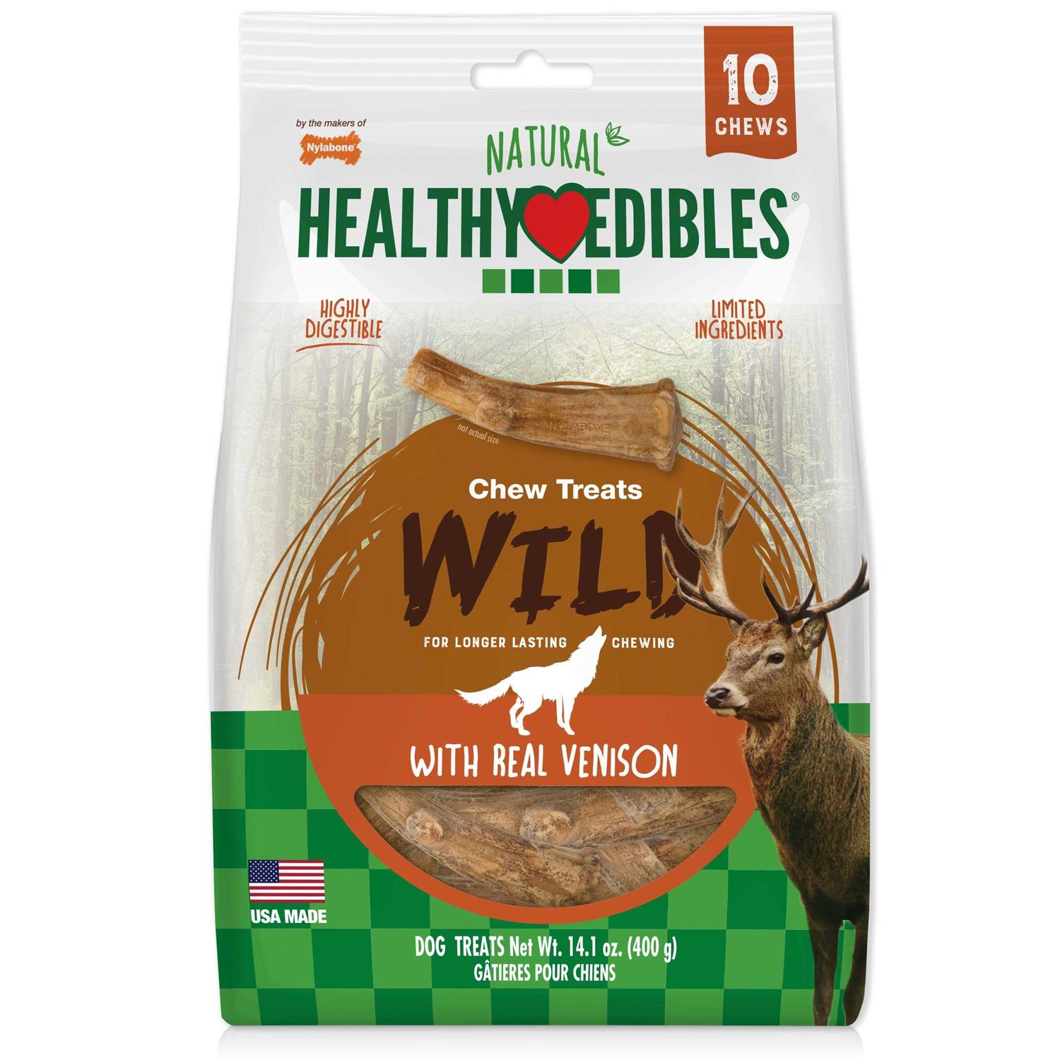 Nylabone Healthy Edibles Wild Antler Chews Venison - Pet Supplies online store