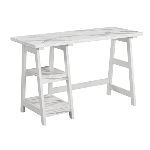 Convenience Concepts Designs2Go Trestle Desk with Shelves, 47