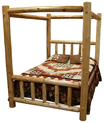 Aspen Log King Canopy Bed