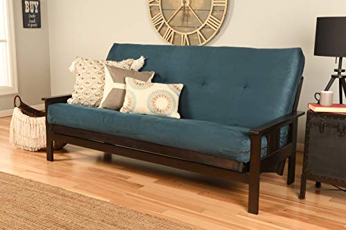 Kodiak Furniture Monterey Full Futon with Suede Fabric Mattress in White/Tan