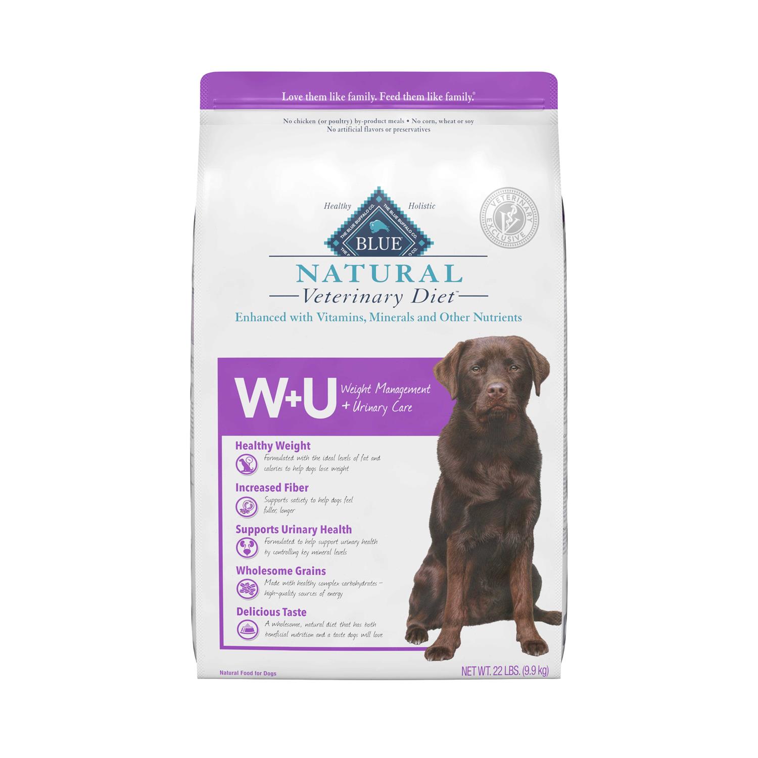 Blue Buffalo Natural Veterinary Diet W+U Weight Management + Urinary Care Dry Dog Food - Pet Supplies online store
