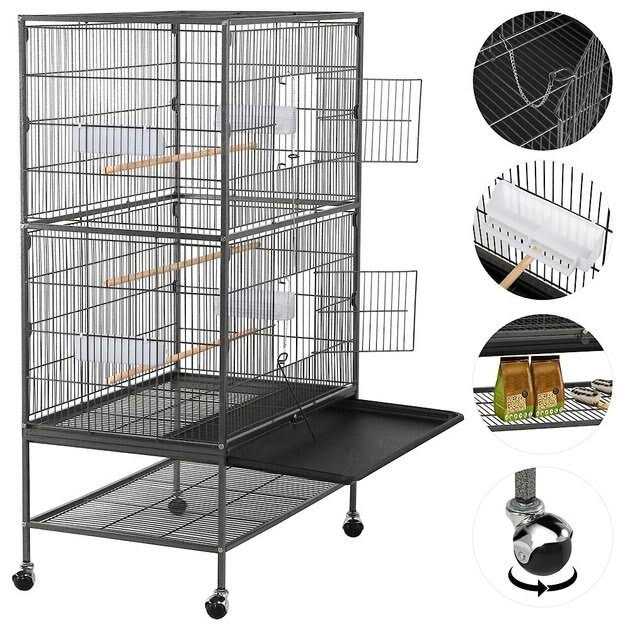 Yaheetech Large Bird Rolling Cage & Storage Shelf - Pet Supplies online store