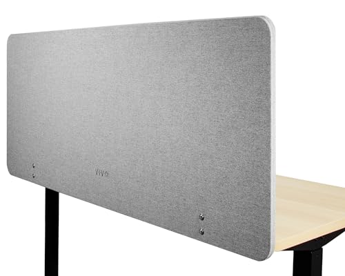 VIVO Clamp-on/Screw-on 71 x 24 inch Privacy Panel System, Sound Absorbing Cubicle Desk Divider, Acoustic Partition, 2 Panels, Gray, PP-2-V072G