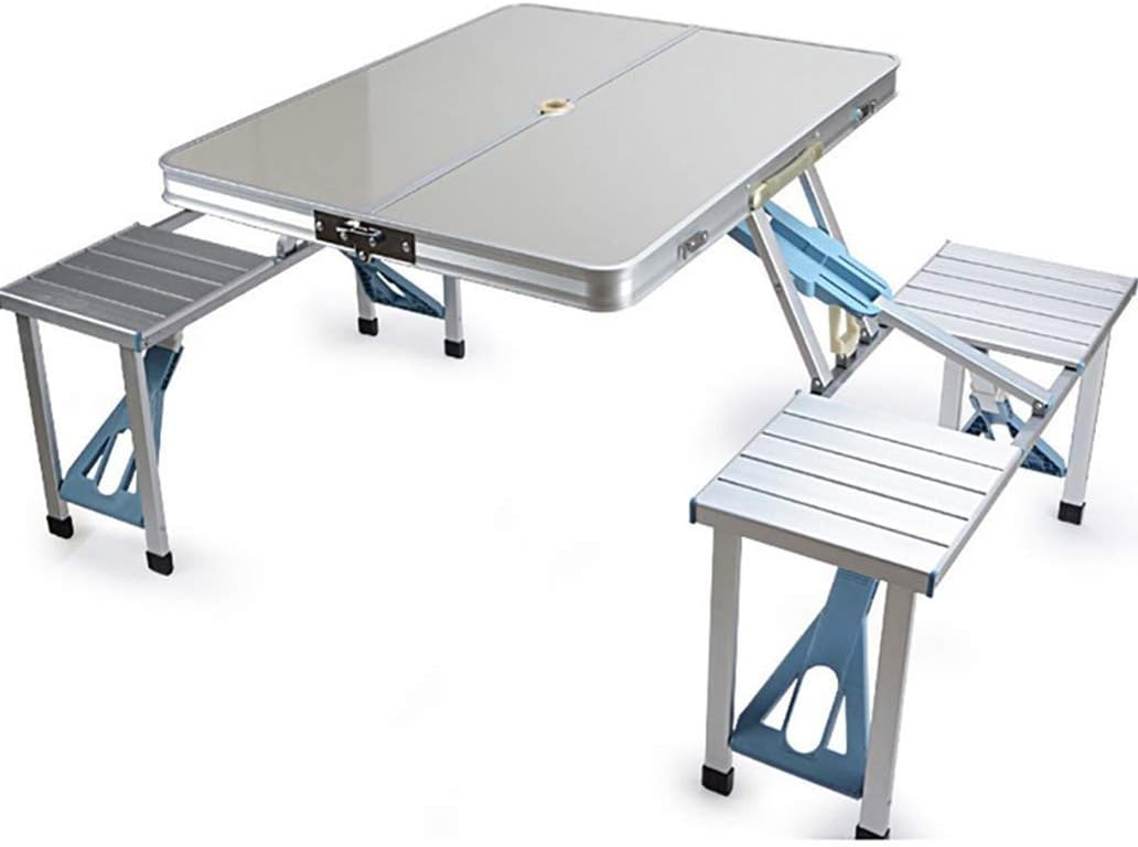 Portable Fireproof Folding Outdoor Camp Suitcase Picnic & BBQ Table w/4 Seats