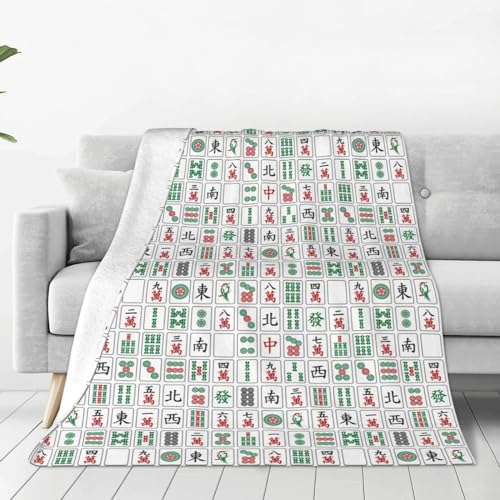 Mahjong-Blanket Super Soft Throw Blanket for Couch Bed Sofa Cozy Flannel Fuzzy Blanket Plush Throw Blankets for Women Men Gifts 40