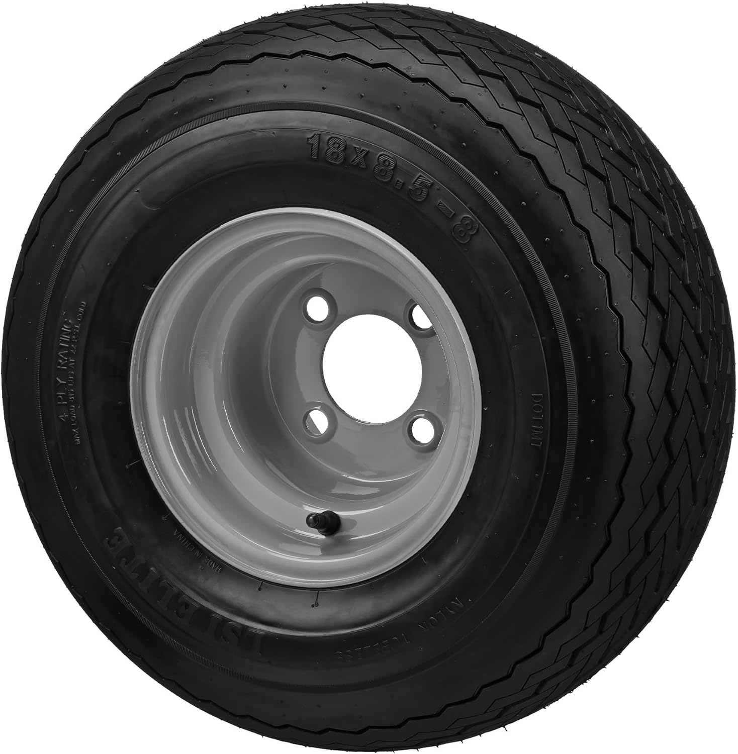 RM Cart Four Golf Cart Tires & Rims 18 X 8.5 X 8 18-850-8 18X8.50-8 Club Car Gray 4 Lug Hole 18