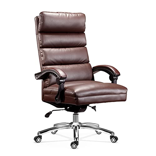 Office Chair Managerial Executive Chairs,Ergonomic Boss Chair with Fixed Armrest and Headrest,Adjustable Height Tilt Swivel Computer Recliner for Home Office Hopeful