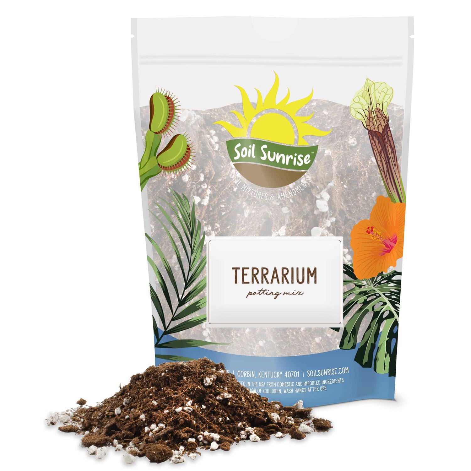 Terrarium Potting Soil Mix w/Blended Filtering Charcoal Custom Made for Terrariums - Pet Supplies online store