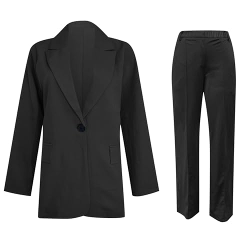 2 Piece Sets for Women Summer Office Suit Set Lapel Neck Blazer Jacksets Drawstring Pant Sets Going Out Outfits